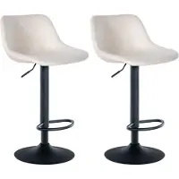 CLP 2er Set Barhocker Loft Samt creme