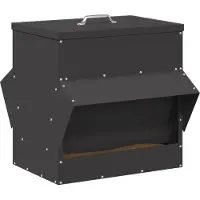 Syfax Hühnerfütterer Schwarz 40,5 x 45 x 41 cm Kaltgewalzter Stahl