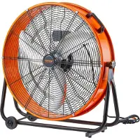 TOPDEAL Trommelventilator Bodenventilator Standventilator 3-Gang 145W 78x71x32cm