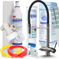 ARI 3-Wege Küchenarmatur HighFlex mit Filteranschluss & 3M AP2-C405-SG Wasserfilter Set - ausziehbare Brause, 360° schwenkbarer Auslauf