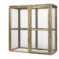 FATMOOSE Voliere CheeryChicken Cove aus Holz für Hühner - 85x179x183 cm