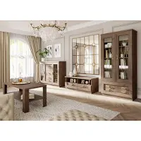 Lomadox Wohnzimmer Set 4-teilig, Couchtisch 60x90cm, in Lefkas Eiche, TEORA-161