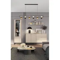 Lomadox Wohnwand 3-teilig mit Vitrine und Sideboard in kaschmir matt SALOU-131