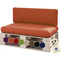 Sunnypillow Palettenkissen für Palettenmöbel - 2er Set - Palettenauflage für Palettensofa für Haus Garten - Palettenpolster mit abnehmbarem Bezug für Europaletten - Rückenkissen & Sitzkissen Orange