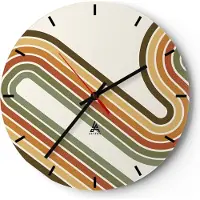 ARTTOR Wanduhr - Rund - Glasuhr - Abstraktion Weg Gürtel - 30x30cm - Schleichendes Uhrwerk - Lautlos - zum Aufhängen bereit - Dekoration Modern - Wanddekoration aus Glas - C3AR30x30-4425