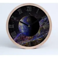 Tulup Holzuhr 30fi cm wanduhr - schwarze Spitzen - Merkur