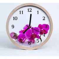 Tulup Holzuhr 30fi cm wanduhr - Orchidee Blumen
