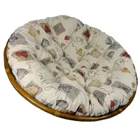 Rattani Polster , Kissen für Papasansessel , Ersatzpolster Papasan D 120 cm , Stoff Mirha Leinen Love