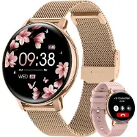 Valdus Damen's Smartwatch mit Telefonfunktion, 1,39" Fitnessuhr 120+ Sportmodi Menstruationszyklus Pulsuhr SpO2 Schlafmonitor, IP68 Wasserdicht Schrittzähler
