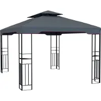Paramondo Gartenpavillon 4x3m Deluxe Pavillon Outdoor stabil Anthrazit Jarolift