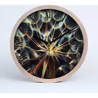 Tulup Holzuhr 30fi cm wanduhr - schwarze Spitzen - Löwenzahn