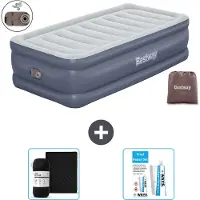 Bestway Luftmatratze - 1 Person - 97 x 191 x 51 cm - Grau - Inklusive Zubehör