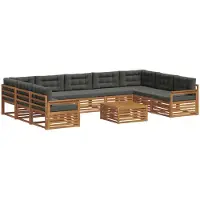 vidaXL Outdoor-Sofagarnitur 10 stk. Natur und Anthrazit