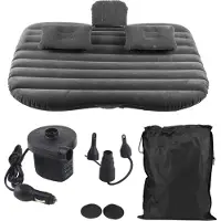 Lixada Car Inflatable Bed Back Seat Mattress Airbed for Rest Sleep Travel Camping Black