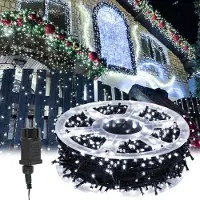 Eikuavons 100M LED Lichterkette 500LEDs 8 Modi mit Memory Funktion, Weihnachten Party Garten Bedienung Funkelnder Sterneffekt Deko Kaltweiß