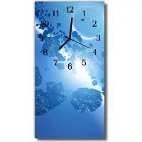 Tulup Glasuhr Wanduhr Küchenuhr Echt-Glas 30x60 Himmel Steine Blau