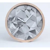Tulup Holzuhr 25fi cm wanduhr - weiße Spitzen - 3D-Abstraktion