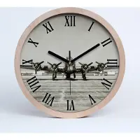 Tulup Holzuhr 20fi cm wanduhr - schwarze Spitzen - alt Bomber