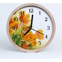 Tulup Holzuhr 30fi cm wanduhr - Tulpen Blumen