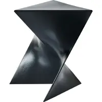 Beliani Beistelltisch Schwarz Kunststoff Dreieckig Geometrische Form Designer Tisch Wohnzimmer