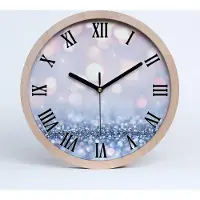 Tulup Holzuhr 20fi cm wanduhr - schwarze Spitzen - glänzender Hintergrund