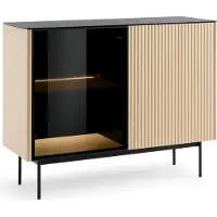 Masseno Kommode VELLUTO 107 cm Sideboard und 2 Türen für Wohnzimmer Schlafzimmer Modern 107x39x84 cm Eichefarben / Naturfarben
