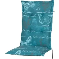 Kettler Auflage Hochlehner Bali 2388 blau/petrol Schmetterlinge 120x49x8 cm KETTtex
