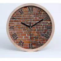 Tulup Holzuhr 20fi cm wanduhr - schwarze Spitzen - Ziegelwand
