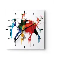 ARTTOR Wanduhr - Quadrat - Glasuhr - Elefant Tierwelt Fantasie - 40x40cm - Schleichendes Uhrwerk - Lautlos - zum Aufhängen bereit - Dekoration Modern - Wanddekoration aus Glas - C3AC40x40-3079