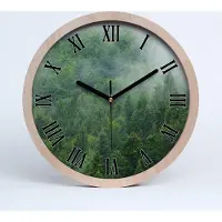 Tulup Holzuhr 20fi cm wanduhr - schwarze Spitzen - geheimnisvollen Wald