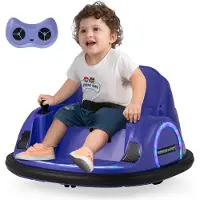Goplus Elektrisches Kinderfahrzeug, Autoscooter mit LEDs, drahtlosem Anschluss, Musik & Soundeffekten, Spielzeugauto für Kinder ab 18 Monaten