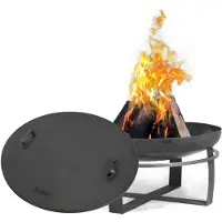 Cook King Feuerschale VIKING Ø80cm mit Randdeckel Ø81,5cm anthrazit Lagerfeuer Feuerstelle