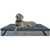 Tierlando Ortho-Topper High-Tech-Velours | Orthopädische Hundematratzenauflage waschbar - Größe: 80x60cm | Farbe: 02 Graphit