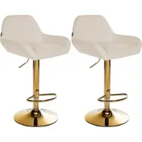 CLP 2er Set Barhocker Braga Gold Stoff creme