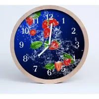 Tulup Holzuhr 30fi cm wanduhr - Erdbeeren