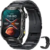 Lixada Sport-Smartwatch fš¹r Damen und Herren, LED-Taschenlampe, 1,96-Zoll-Touchscreen, š¹ber 100 Sportmodi, IP68 wasserdicht, BT 5.2, fš¹r Android, iPhone kompatibel
