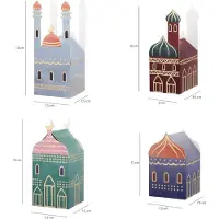 Markenlos 30-bunte-Häuser-mit-Aufklebern-CraftWerk-Ramadan-Kalender-Boxen-wiederverwendbare-Eid-Mubarak-Geschenk-Boxen-Füllung-Kinder-Erwachsene