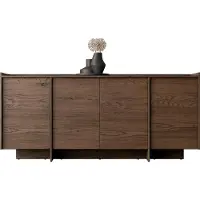 Mirjan 24 Türkommode Japandi K4D, Stilvoll Wohnzimmer, Kommode mit vier Drehtüren (Farbe: Baltic Storm)
