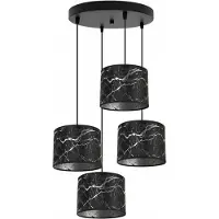 Light11 HOME Kronleuchter Pendelleuchte mit silbernem Muster – Moderne Hängelampe mit Lampenschirm, Deckenlampe für Wohnzimmer und Esszimmer
