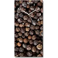 Tulup Wanduhr aus Glas – 30x60 cm - Glasbild - Glasuhr - Gehärtetes Glas -Körner von Pfeffer