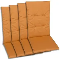GO-DE Textil, Sesselauflage Hochlehner, 4er-Set, Farbe: senf, Maße ca.: 118 cm x 48 cm x 5 cm