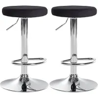CLP 2er Set Barhocker Ponte Samt chrom schwarz
