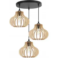 Light11 HOME Hängelampe, Deckenleuchter, Holz, LED-Lampenschirm