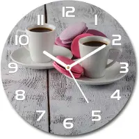 Tulup Wanduhr aus Glas 30fi Glasbild Glasuhr Gehärtetes Glas - weisse-zeiger - Coffee and cookies
