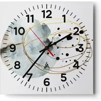 ARTTOR Wanduhr - Quadrat - Glasuhr - Modern Abstraktion Flecken - 40x40cm - Schleichendes Uhrwerk - Lautlos - zum Aufhängen bereit - Dekoration Modern - Wanddekoration aus Glas - C4AC40x40-4782