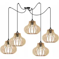 Light11 HOME Hängelampe, Deckenleuchter, Holz, LED-Lampenschirm