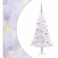 Syfax Künstlicher Weihnachtsbaum Weiß 120 cm PVC und Stahl