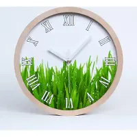 Tulup Holzuhr 30fi cm wanduhr - weiße Spitzen - Gras