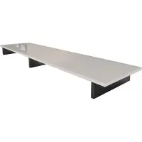 Vladon TV-Aufsatz Game, Germany, Aufsatz für TV-Boards zur Erhöhung, Weiß matt/Sandgrau Hochglanz (138,5 x 9,5 x 34,5 cm)