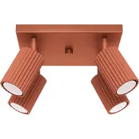 Licht-Erlebnisse Spot Strahler Aluminium verstellbar 25 cm breit Ockerrot GU10 4-flammig quadratisch Modern
